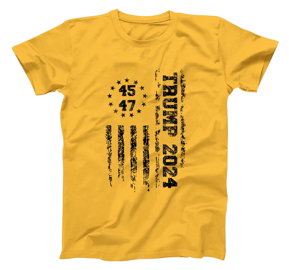 Womens 45 47 Trump 2024 American Flag T-Shirt