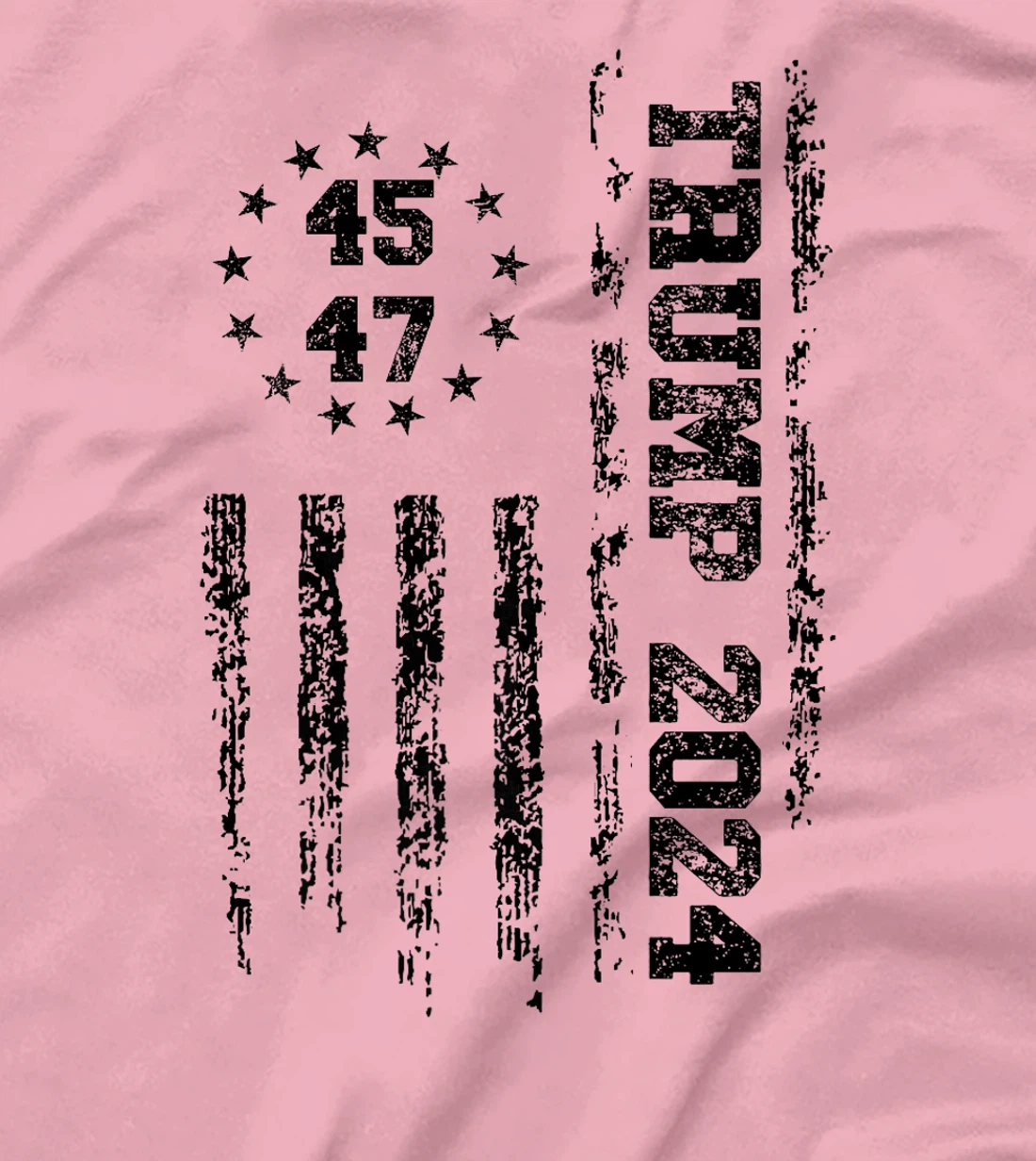 Womens 45 47 Trump 2024 American Flag T-Shirt