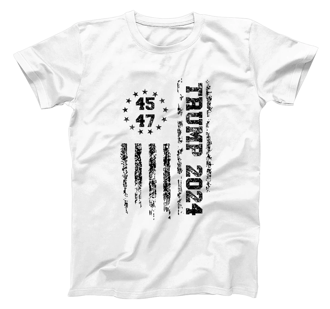 Womens 45 47 Trump 2024 American Flag T-Shirt