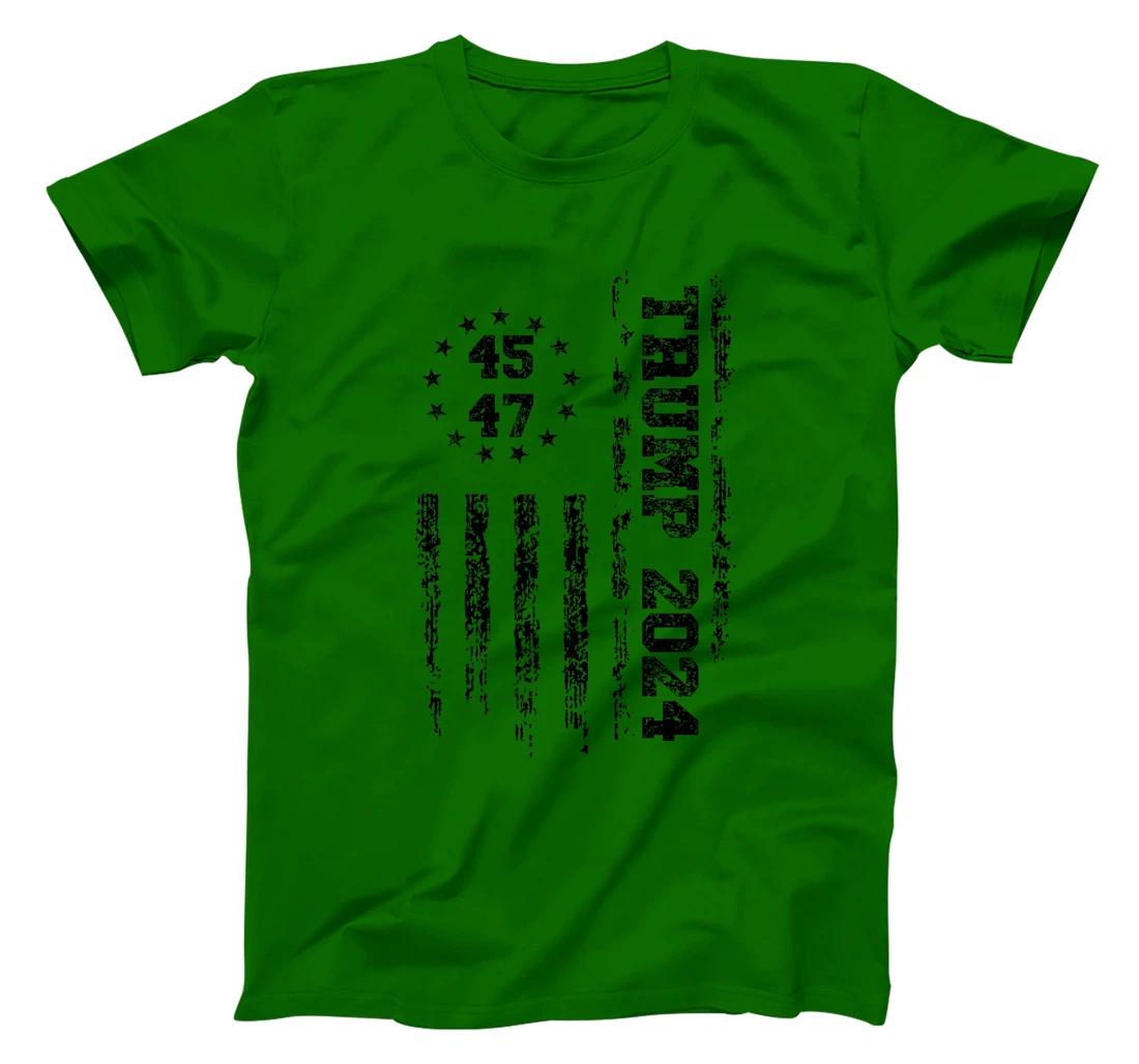 Womens 45 47 Trump 2024 American Flag T-Shirt