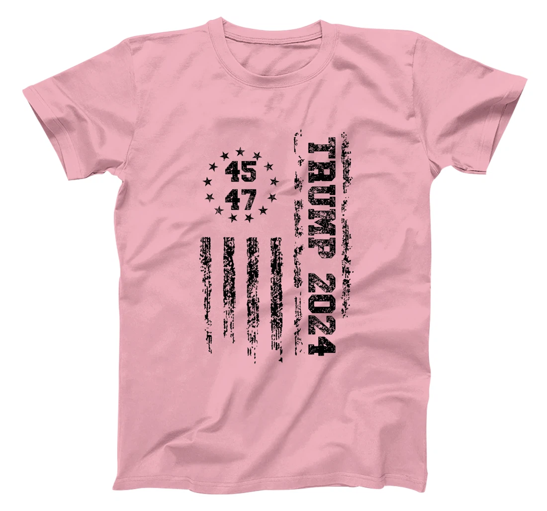Womens 45 47 Trump 2024 American Flag T-Shirt