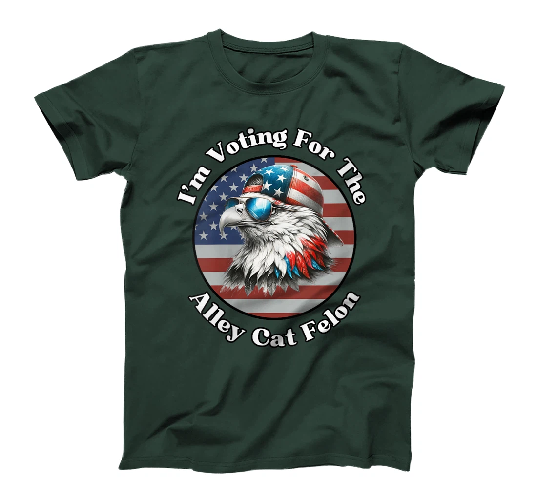 Womens Voting For The Felon Alley Cat Trump Support Bald Eagle T-Shirt