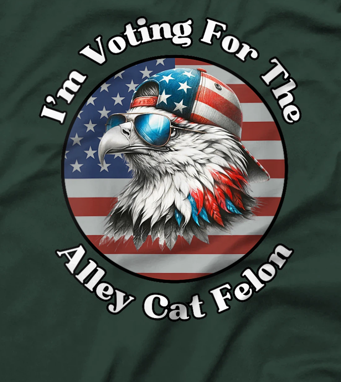 Womens Voting For The Felon Alley Cat Trump Support Bald Eagle T-Shirt
