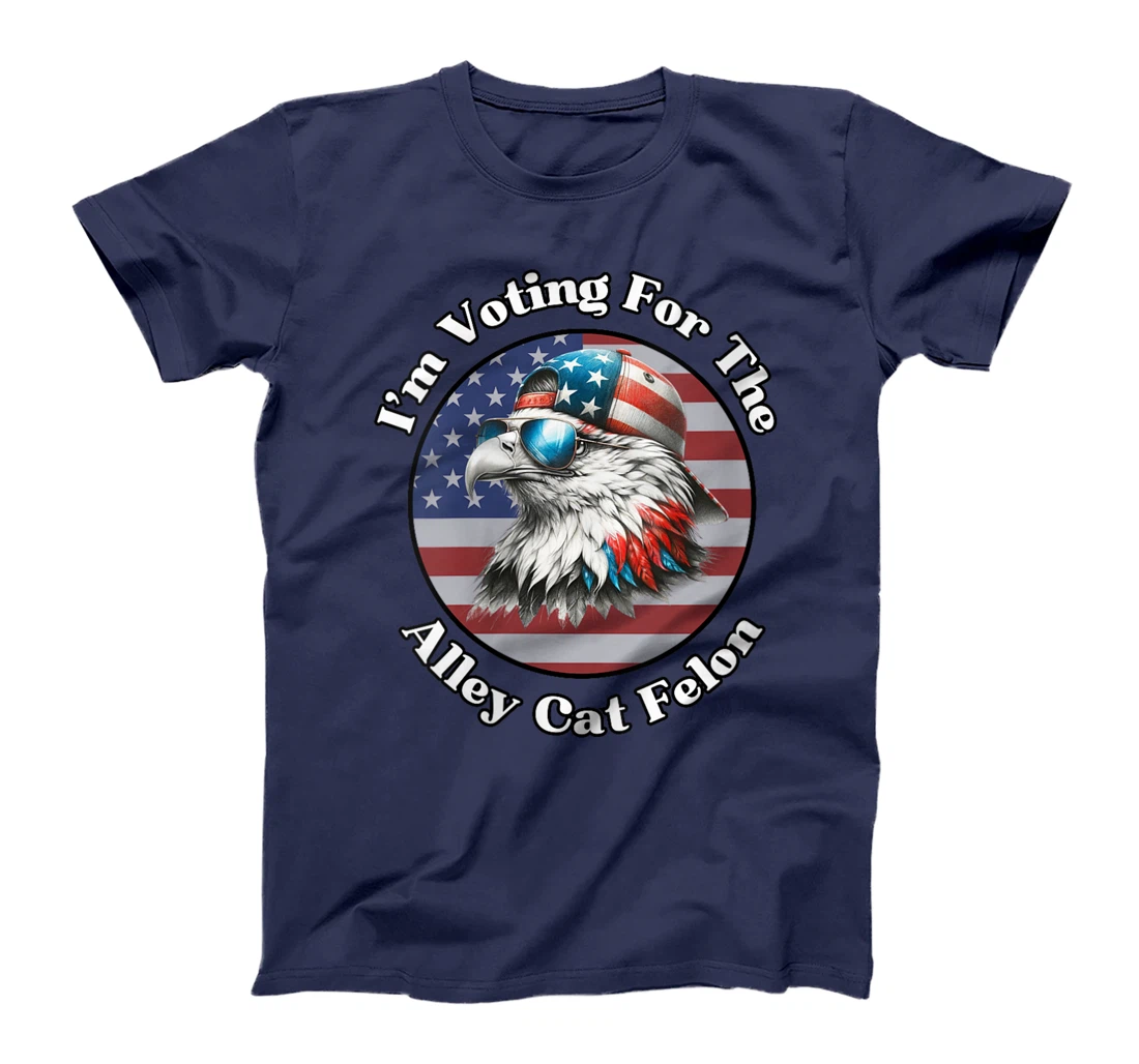 Womens Voting For The Felon Alley Cat Trump Support Bald Eagle T-Shirt