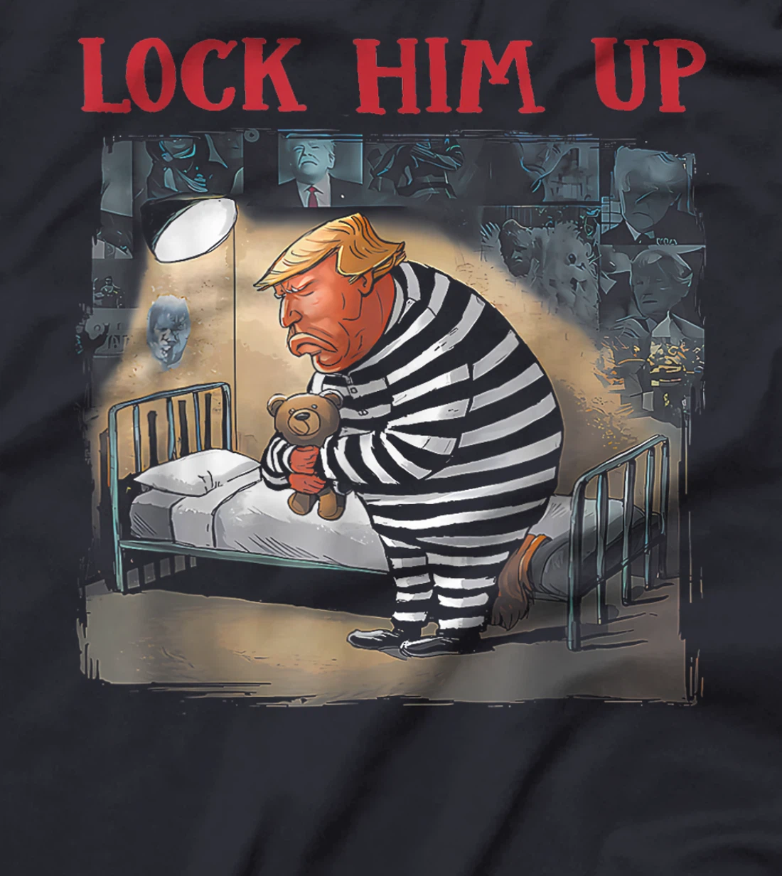 Lock-Him-Up-Anti-Trump-2024-Funny-Jail-Trump-For-Prison T-Shirt