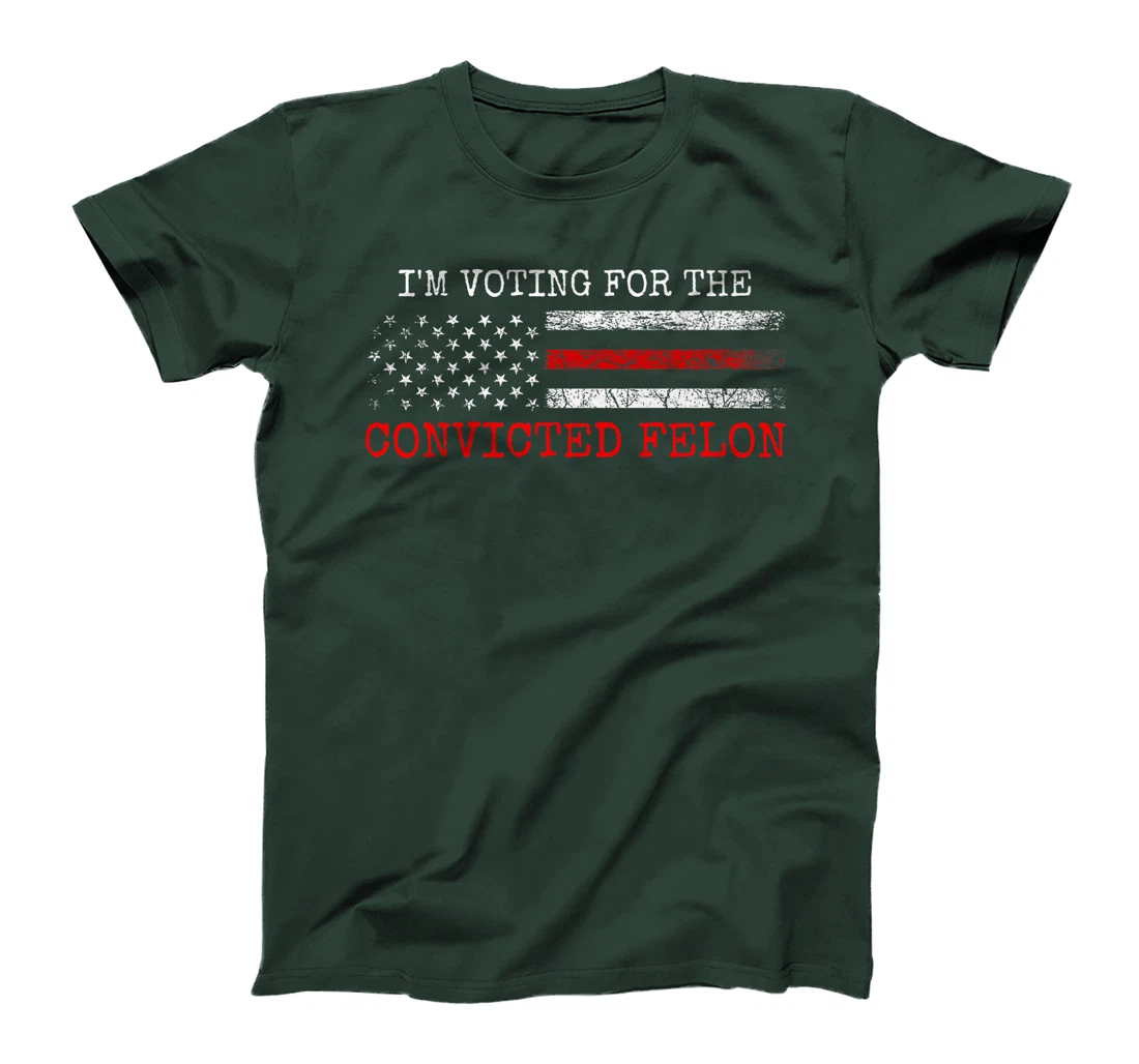 I Am Voting for the Convicted Felon Trump 2024 American Flag Premium T-Shirt
