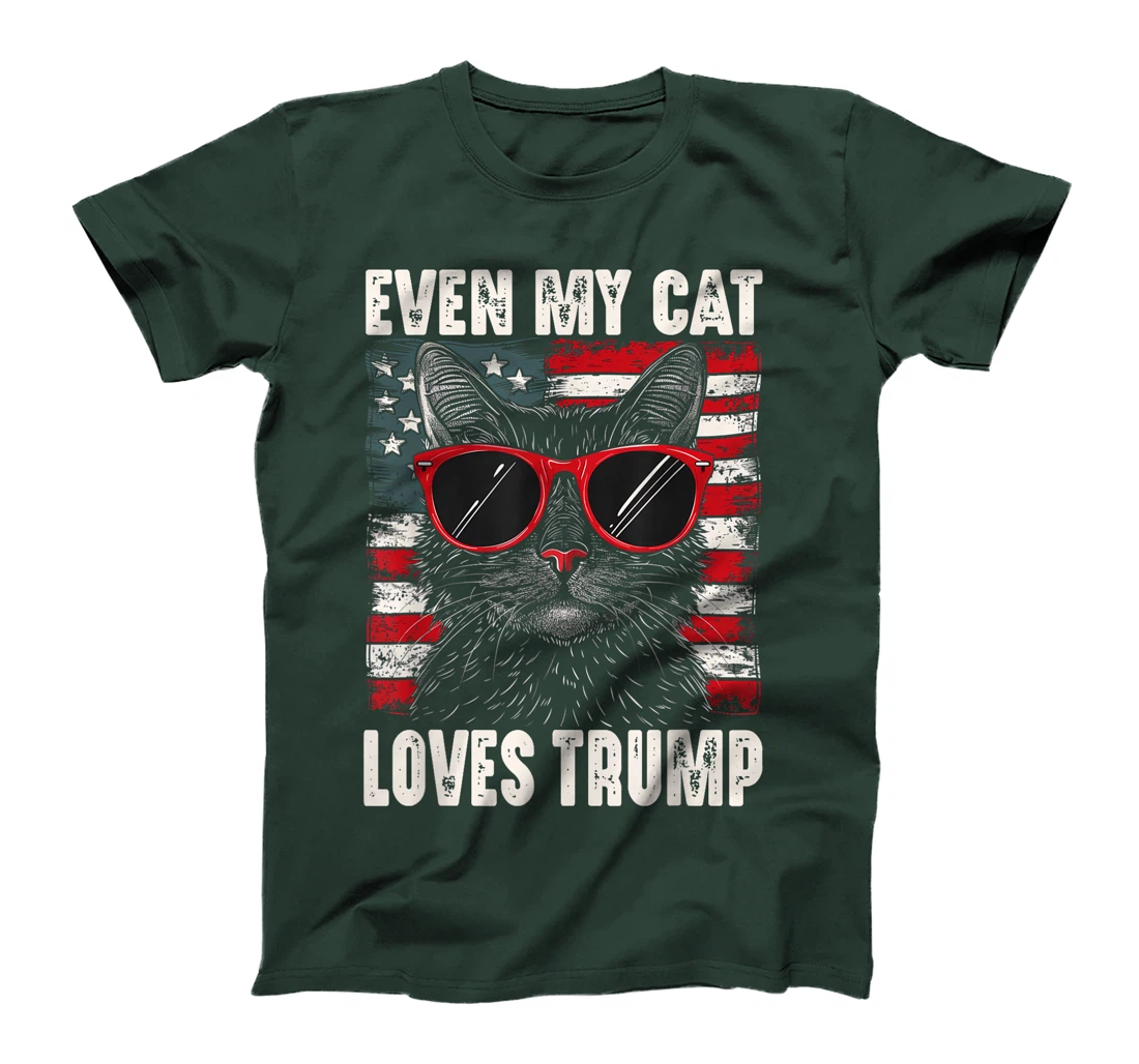 Even My Cat Loves Trump, Trump Supporter Cat Lover Funny T-Shirt