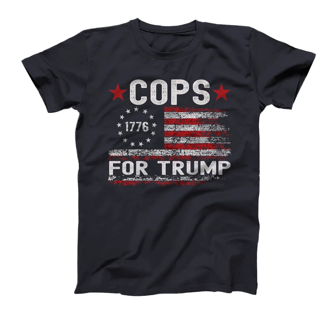 Womens Cops for Trump 2024, Election USA Flag Pro Trump Supporter T-Shirt