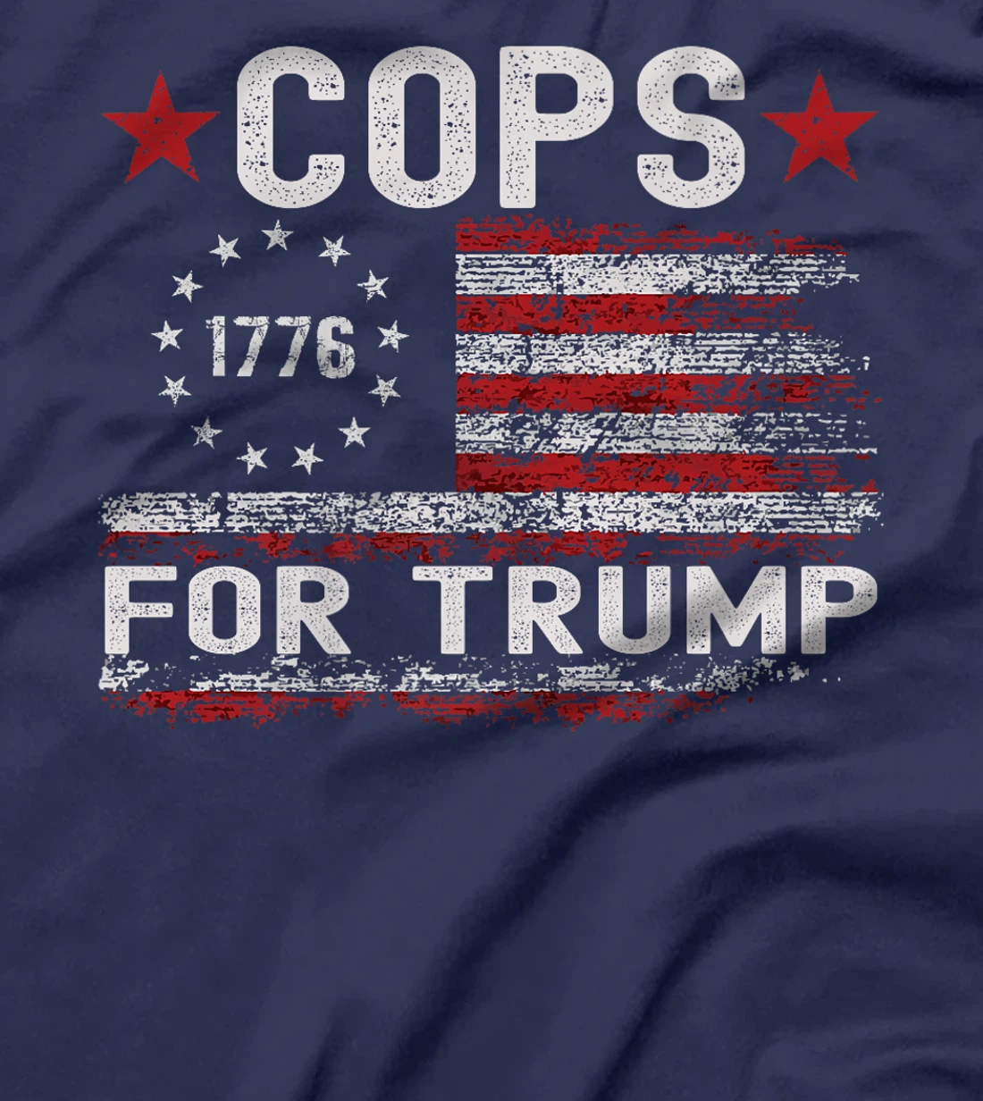 Womens Cops for Trump 2024, Election USA Flag Pro Trump Supporter T-Shirt