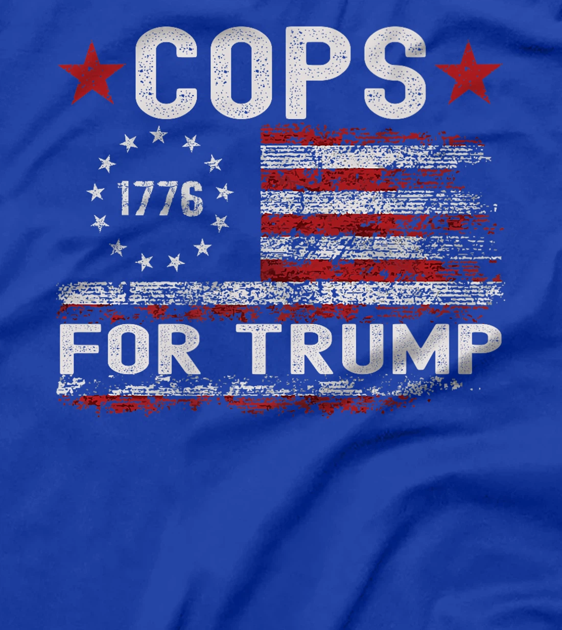 Womens Cops for Trump 2024, Election USA Flag Pro Trump Supporter T-Shirt