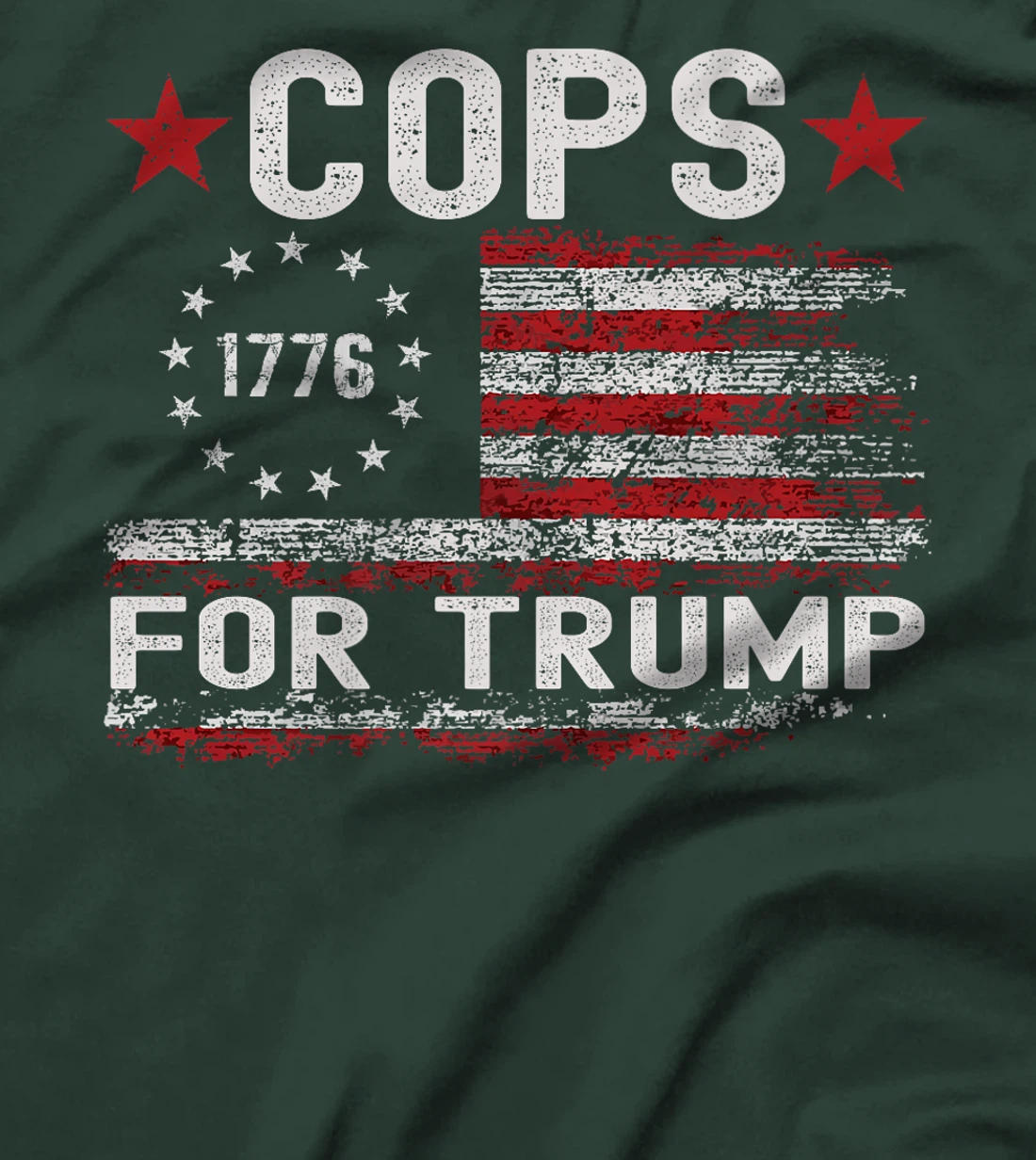 Womens Cops for Trump 2024, Election USA Flag Pro Trump Supporter T-Shirt