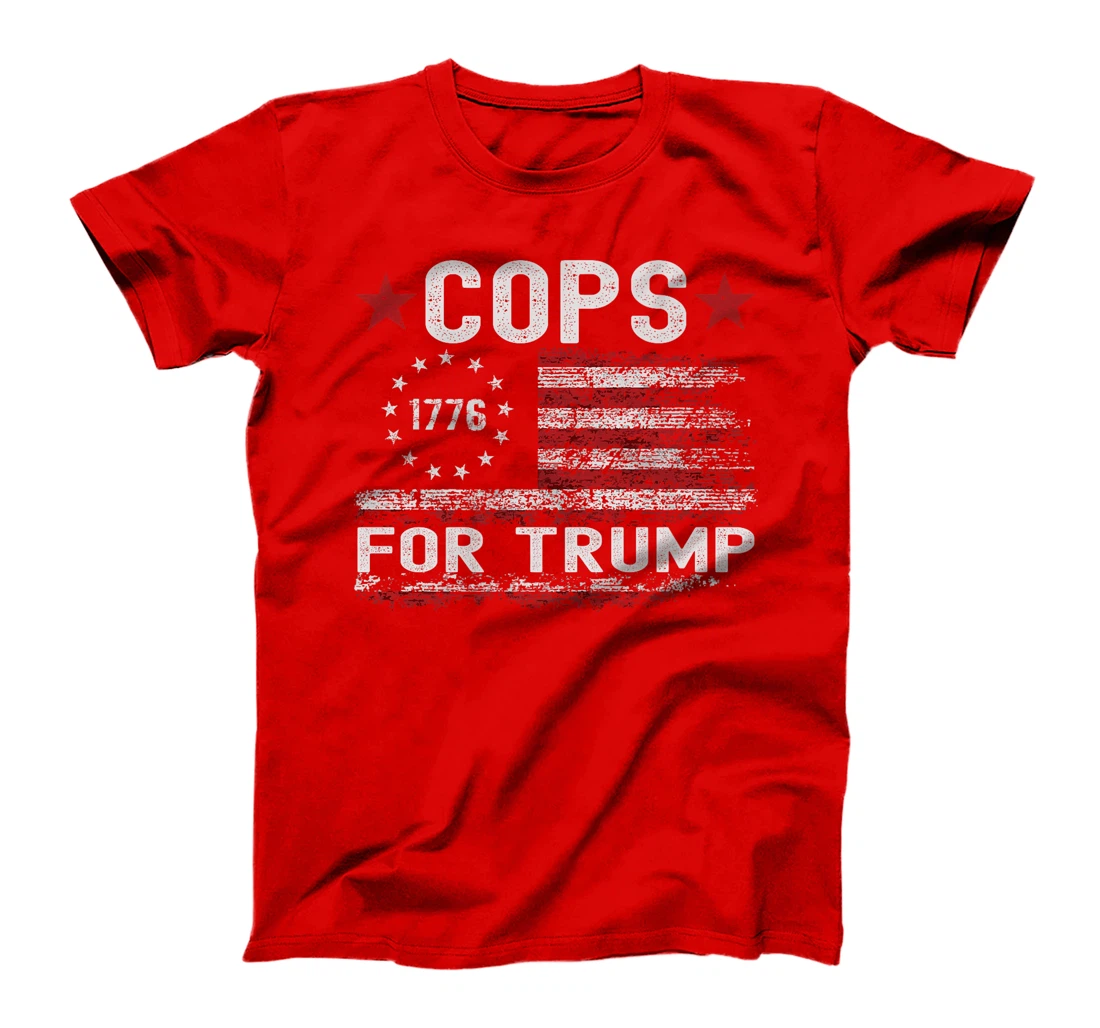 Womens Cops for Trump 2024, Election USA Flag Pro Trump Supporter T-Shirt