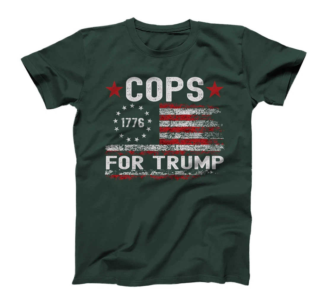Womens Cops for Trump 2024, Election USA Flag Pro Trump Supporter T-Shirt