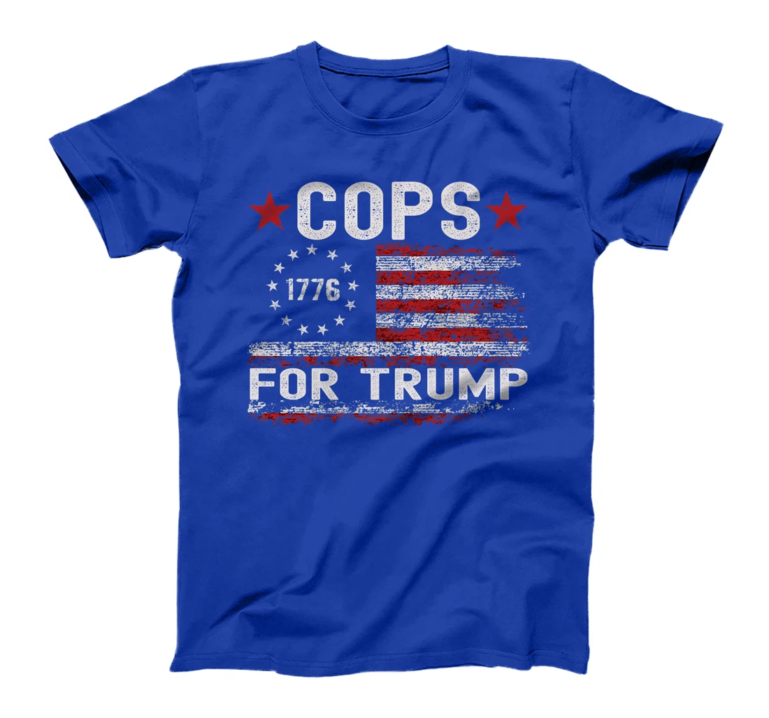 Womens Cops for Trump 2024, Election USA Flag Pro Trump Supporter T-Shirt