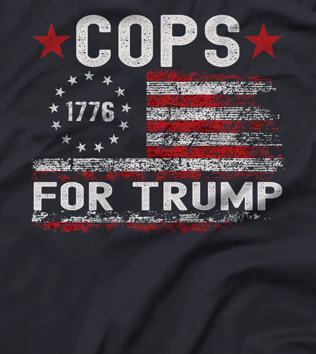 Womens Cops for Trump 2024, Election USA Flag Pro Trump Supporter T-Shirt