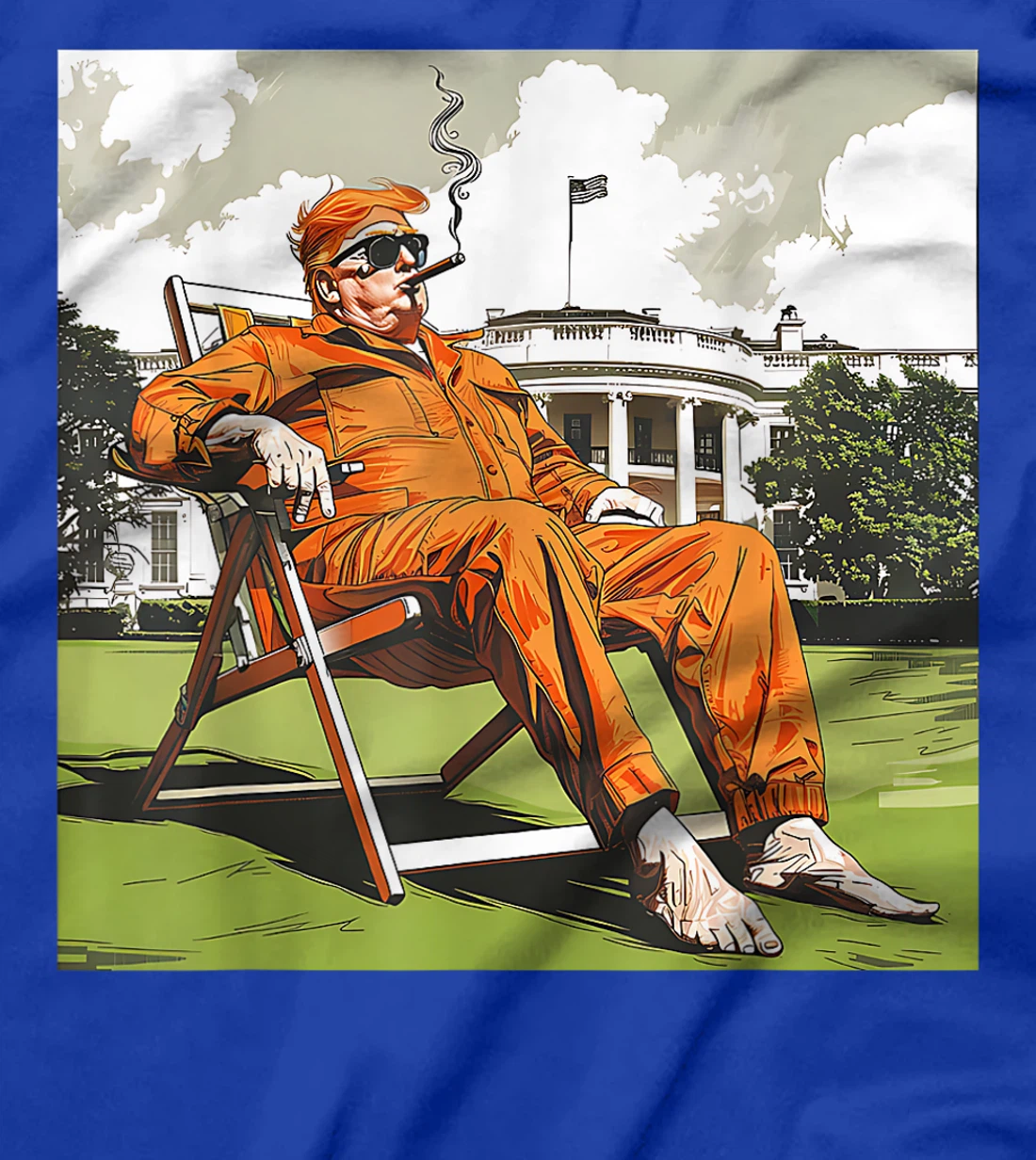 Funny Donald Trump Sitting On A Deck Chair Convicted Felon T-Shirt