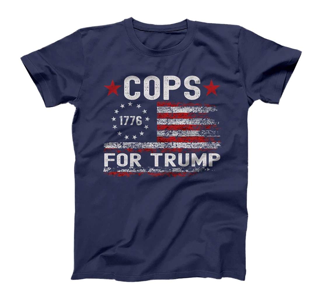 Womens Cops for Trump 2024, Election USA Flag Pro Trump Supporter T-Shirt
