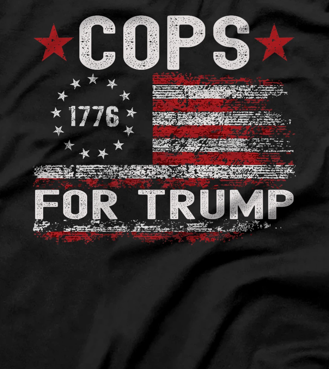 Womens Cops for Trump 2024, Election USA Flag Pro Trump Supporter T-Shirt