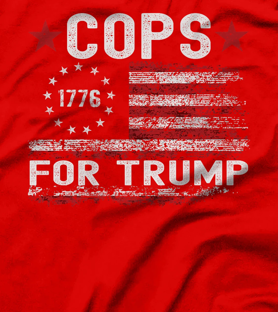 Womens Cops for Trump 2024, Election USA Flag Pro Trump Supporter T-Shirt