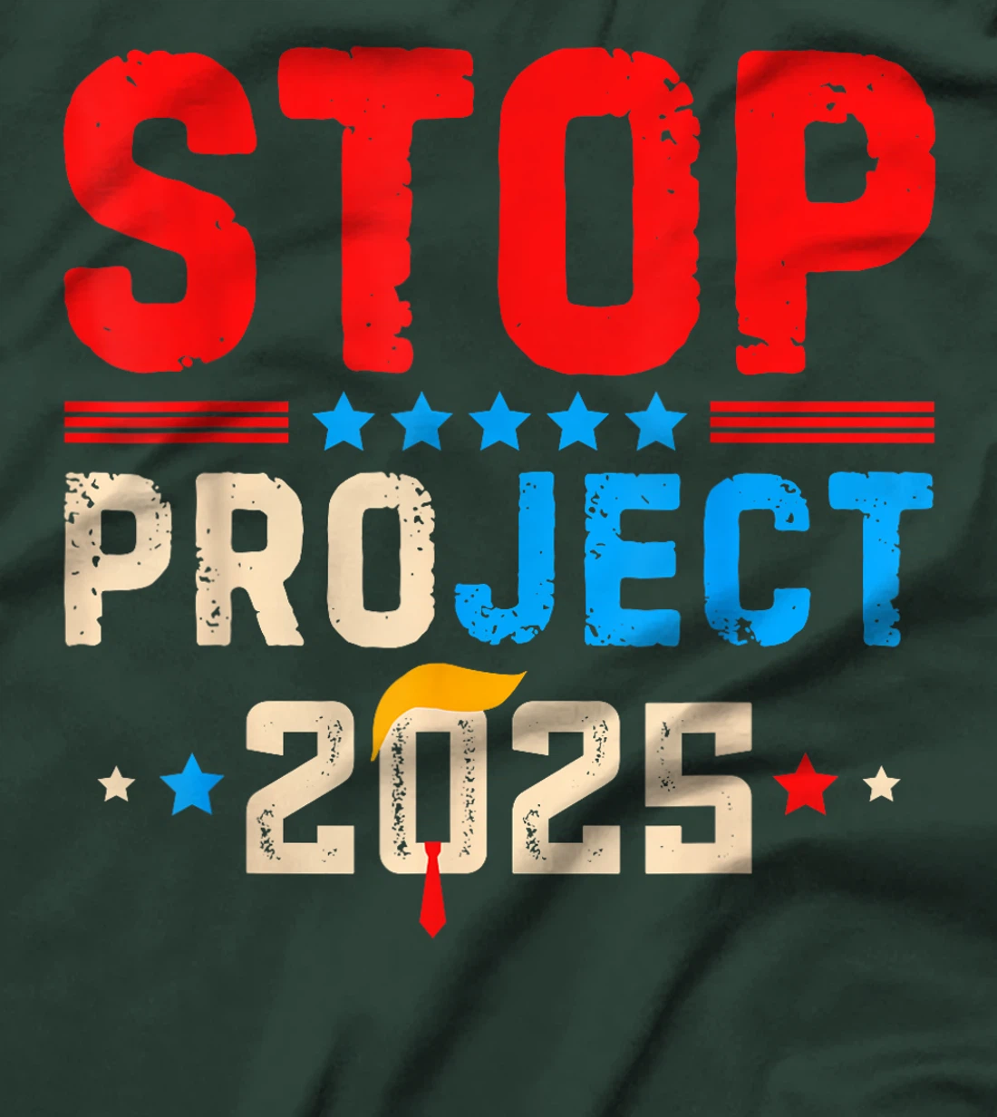 Funny Stop Project 2025 Retro Anti Trump For President 2024 T-Shirt