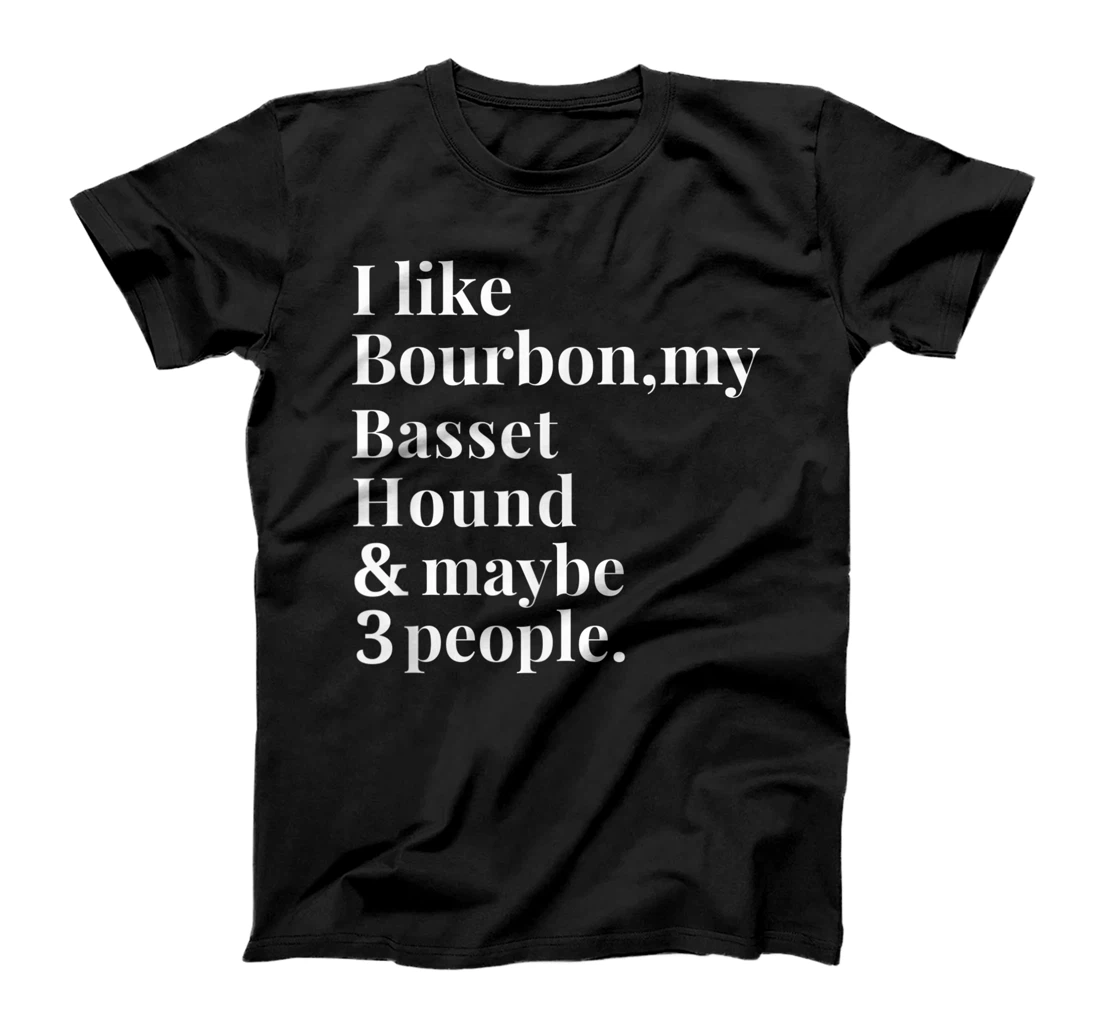 Basset Hound Funny Dog Owner Bourbon Whiskey Lover Gift Men T-Shirt