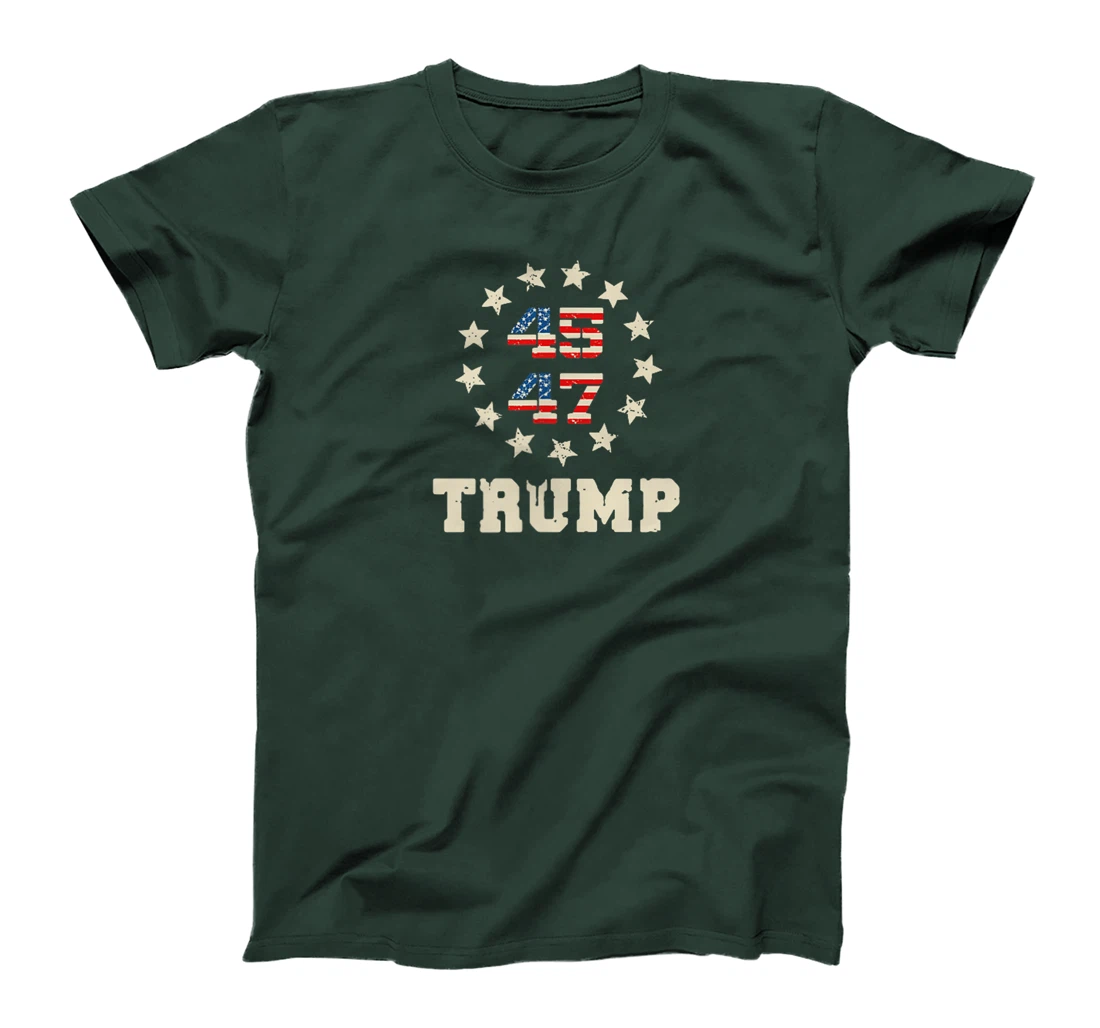 Trump 2024 Flag (On Back) Take America Back Trump Flag 45 47 T-Shirt