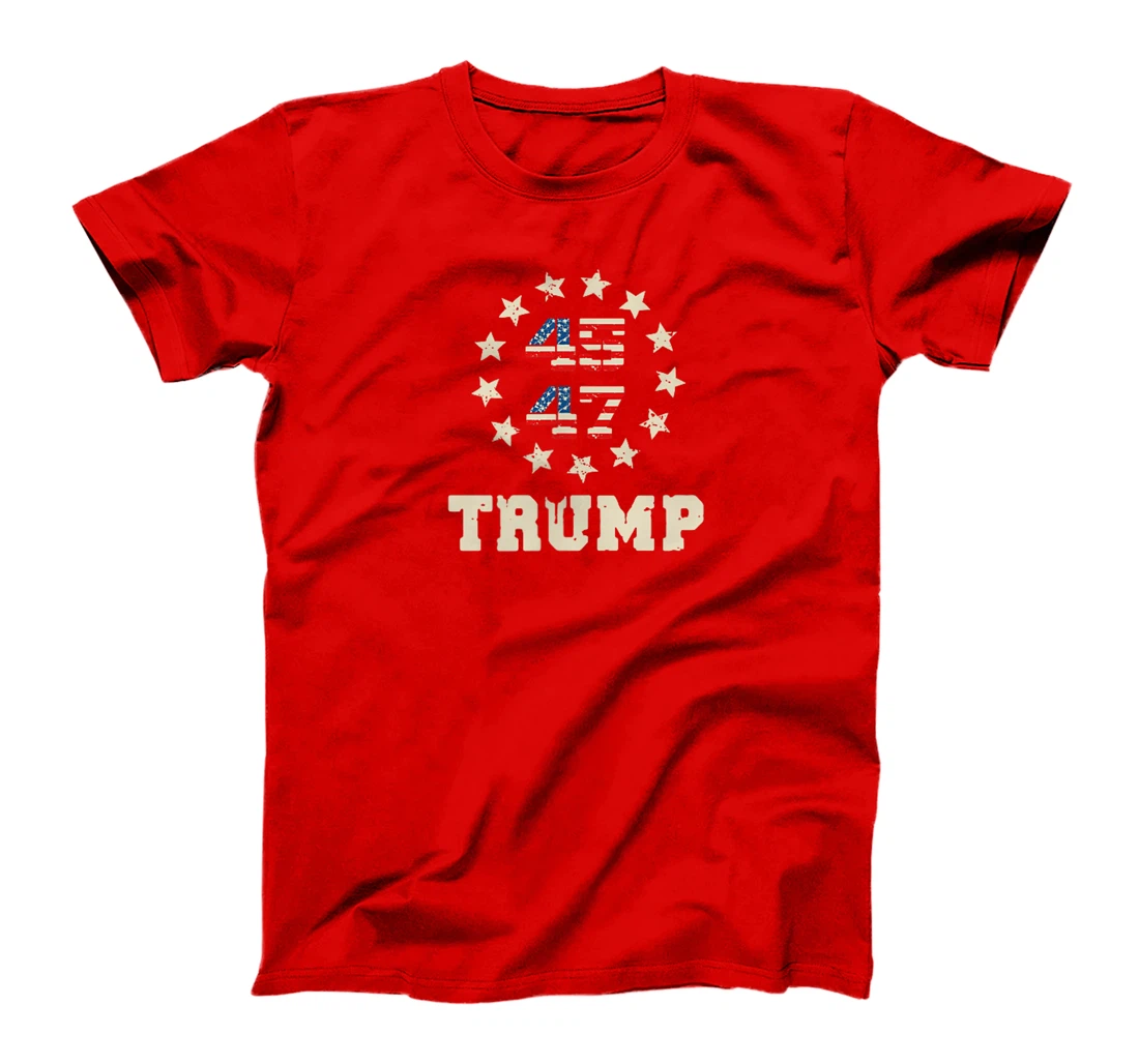 Trump 2024 Flag (On Back) Take America Back Trump Flag 45 47 T-Shirt