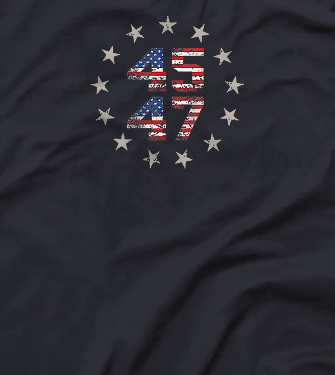 Two Side 45 47 Trump 2024 American Flag (on back) T-Shirt