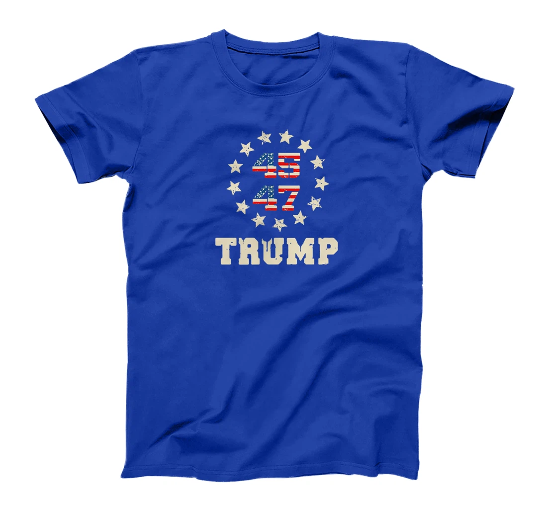 Trump 2024 Flag (On Back) Take America Back Trump Flag 45 47 T-Shirt