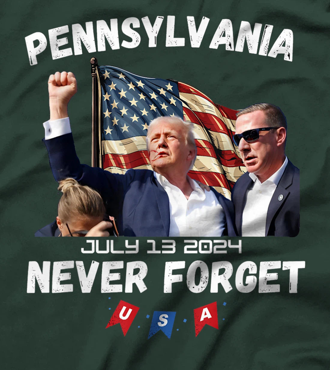 Donald Trump Butler Pennsylvania Never Forget T-Shirt