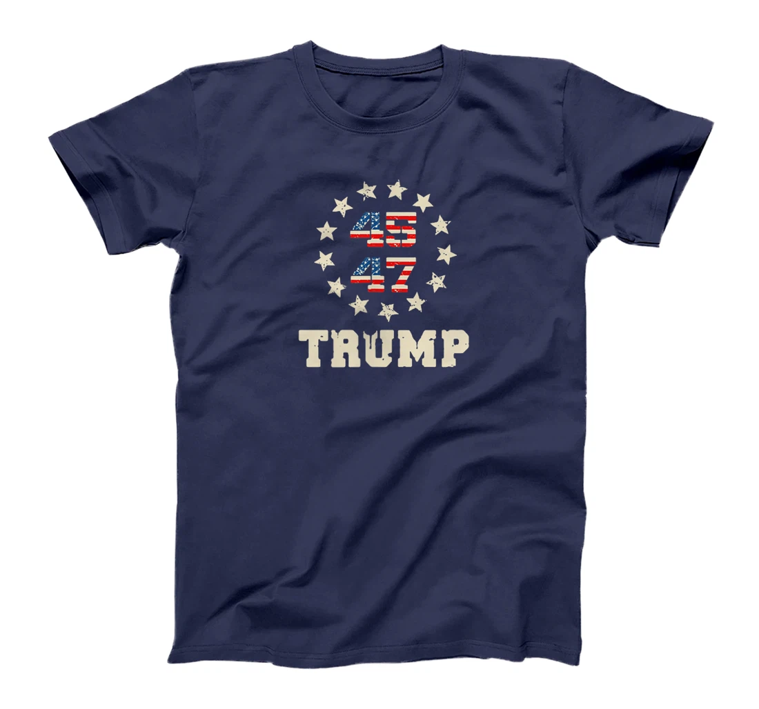 Trump 2024 Flag (On Back) Take America Back Trump Flag 45 47 T-Shirt