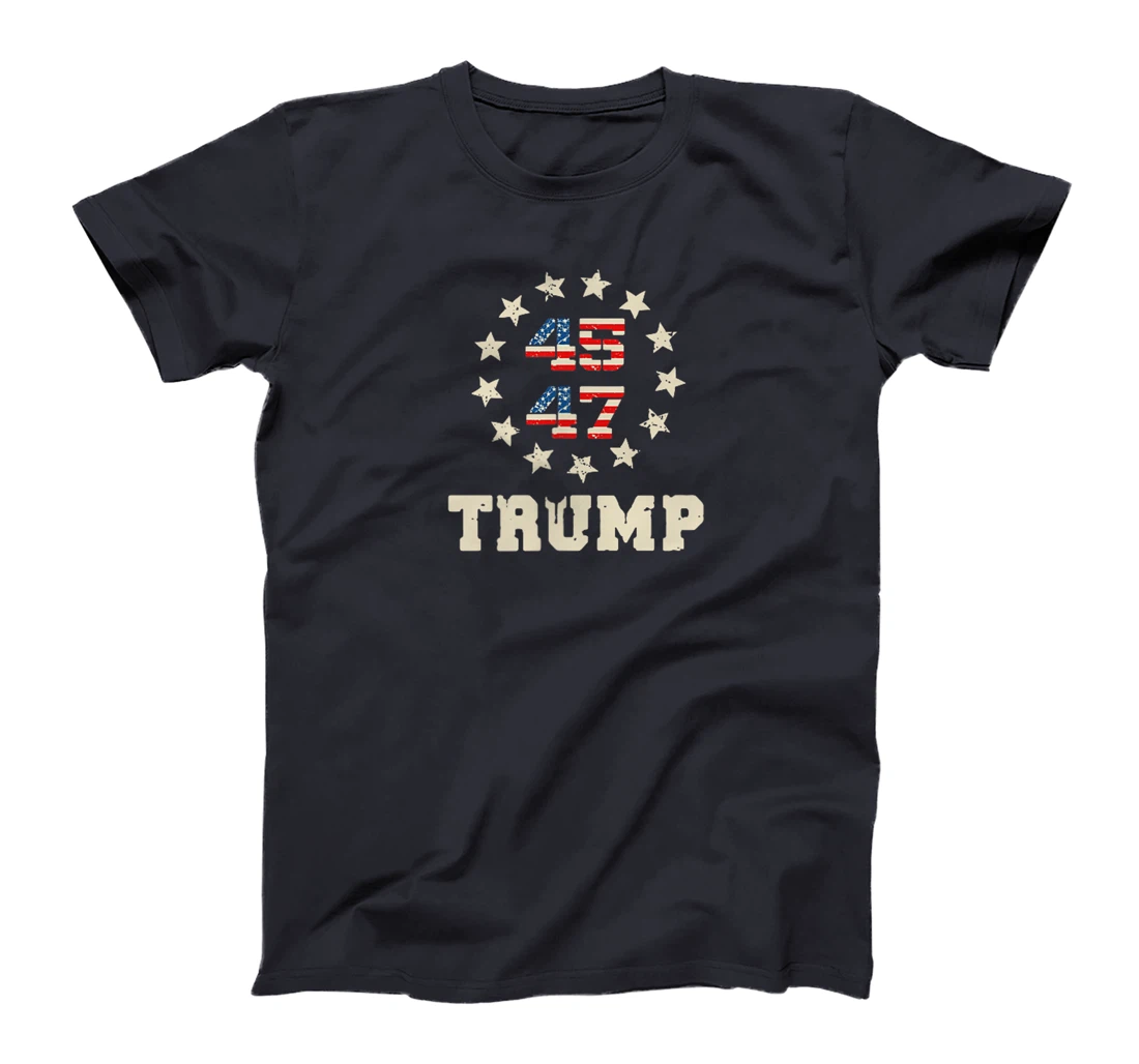 Trump 2024 Flag (On Back) Take America Back Trump Flag 45 47 T-Shirt
