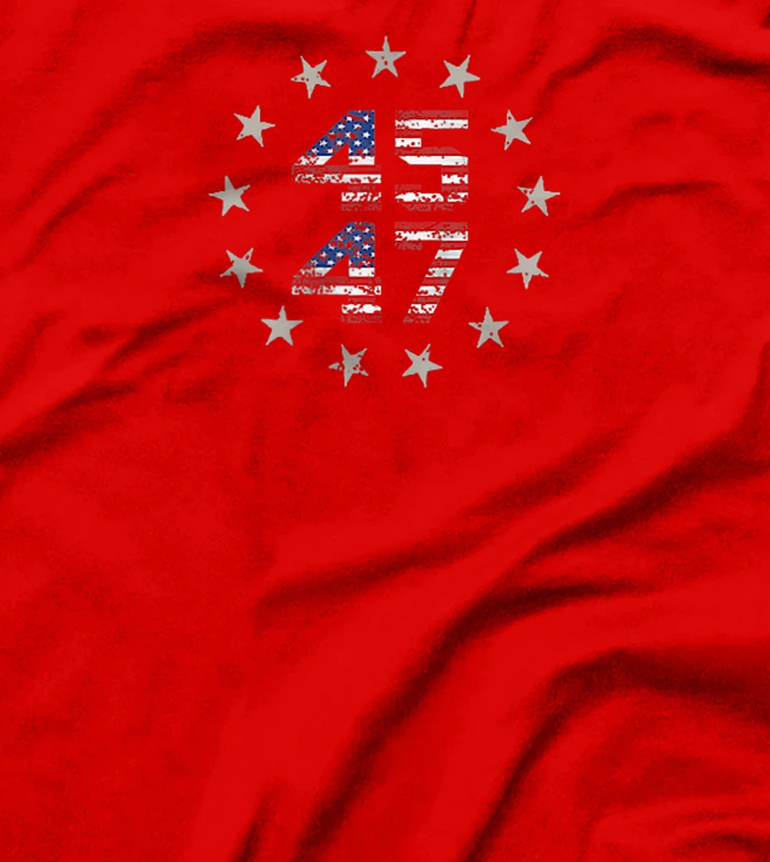Two Side 45 47 Trump 2024 American Flag (on back) T-Shirt