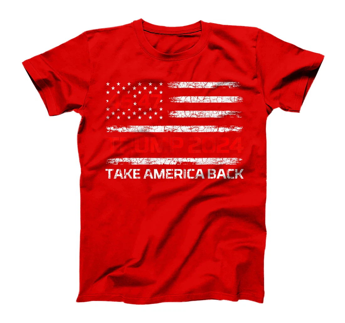 Trump 2024 45 47 USA American Flag Vintage Retro 4547 Trump T-Shirt