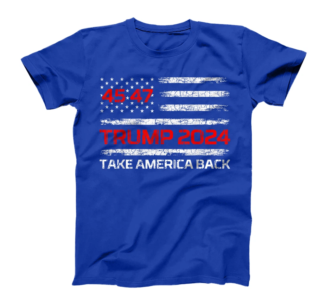 Trump 2024 45 47 USA American Flag Vintage Retro 4547 Trump T-Shirt