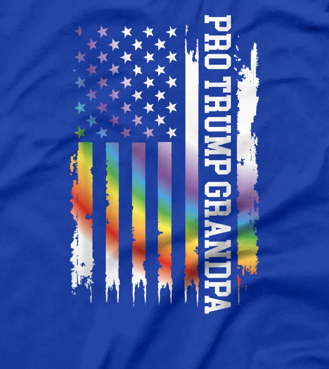 Pro Trump Grandpa United States Rainbow w US Flag T-Shirt