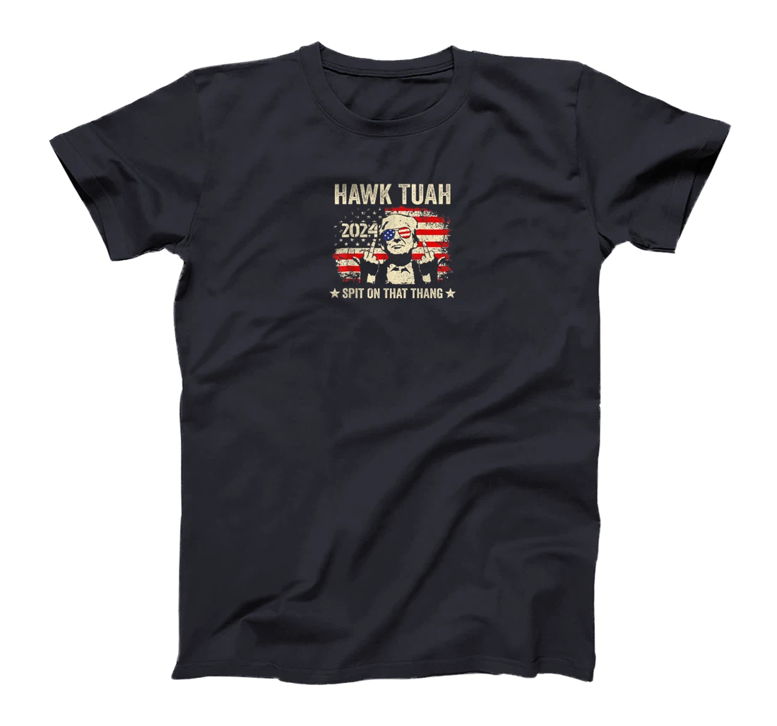 Trump 2024 Flag Funny Hawk Tush Middle Finger 24 Vote Trump T-Shirt