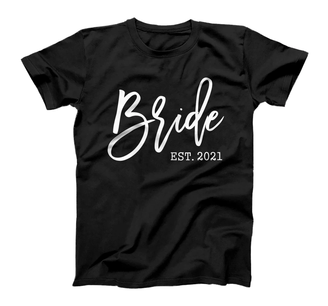 Womens Mrs and Mr 2021 Couples Wedding Shower Set Bride Est 2021 T-Shirt