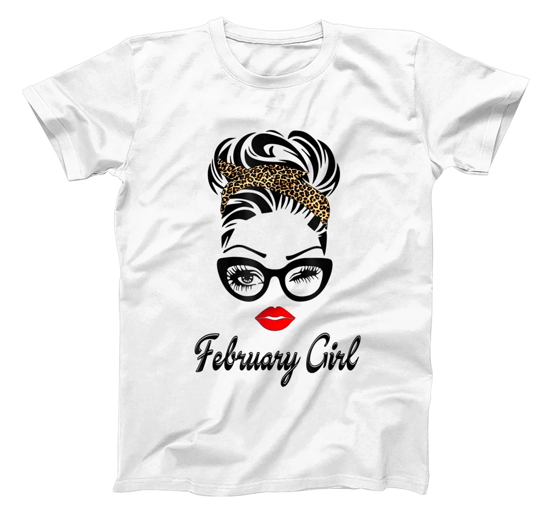 February Girl Birthday Leopard Perfect Birthday Gifts T-Shirt