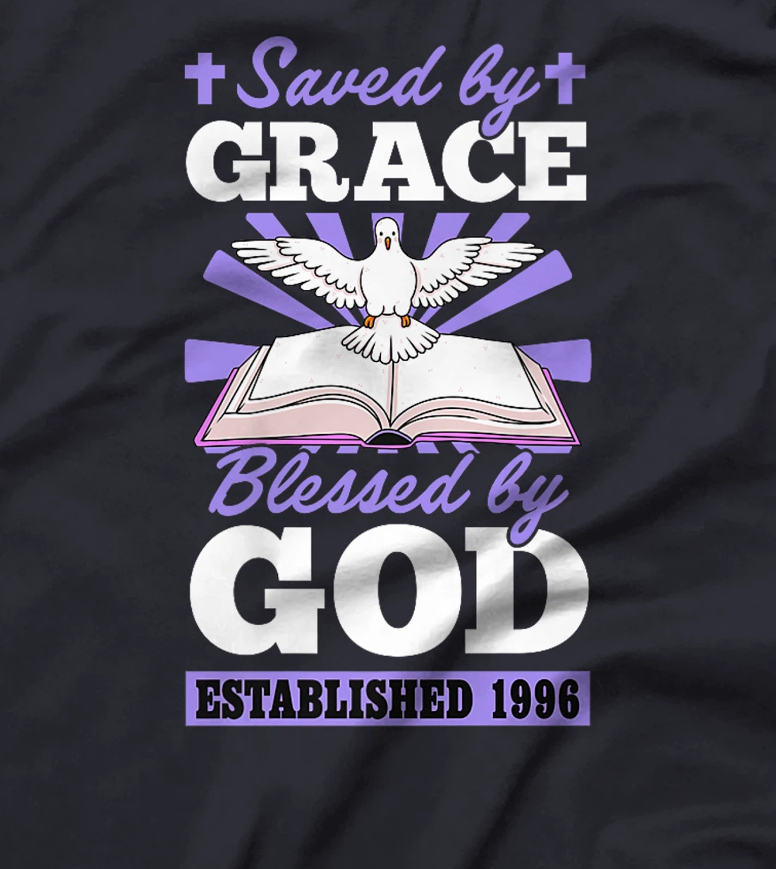 Served By Grace Blessed By God Established 1996 Birth Year Premium T-Shirt