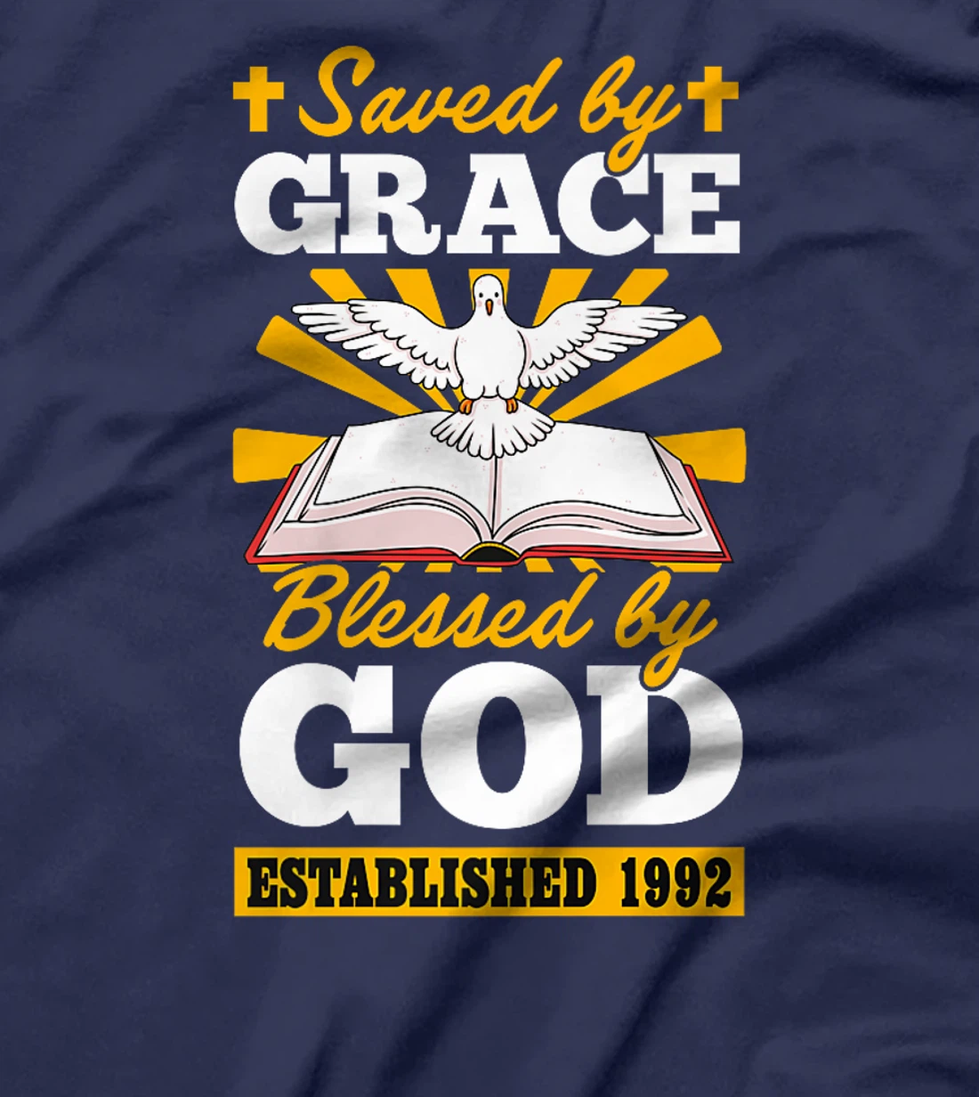 Served By Grace Blessed By God Established 1992 Birth Year Premium T-Shirt