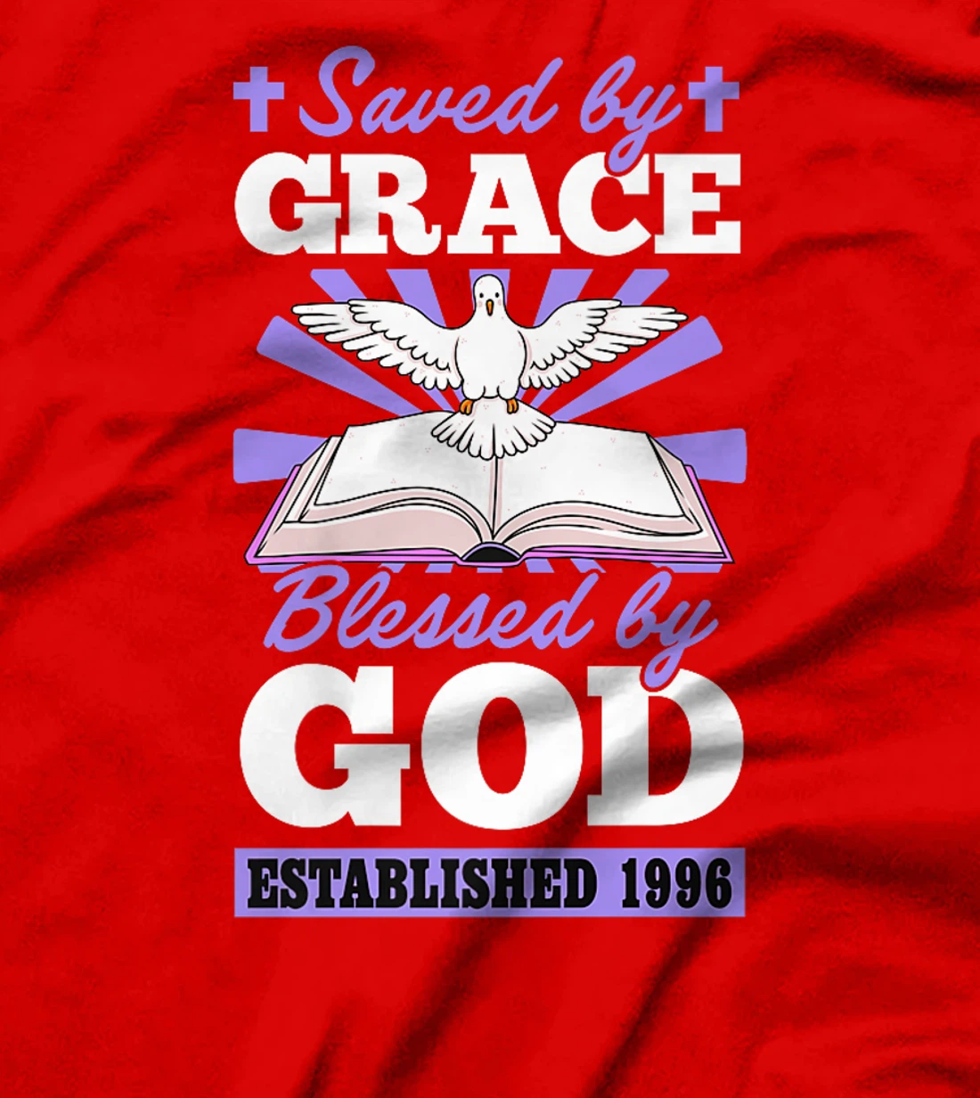 Served By Grace Blessed By God Established 1996 Birth Year Premium T-Shirt