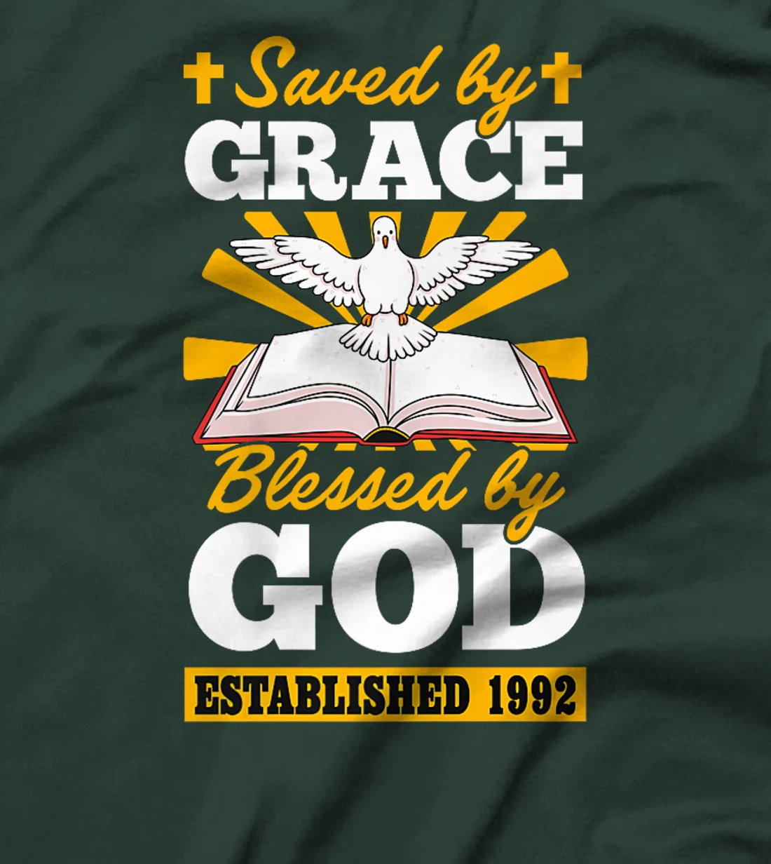 Served By Grace Blessed By God Established 1992 Birth Year Premium T-Shirt