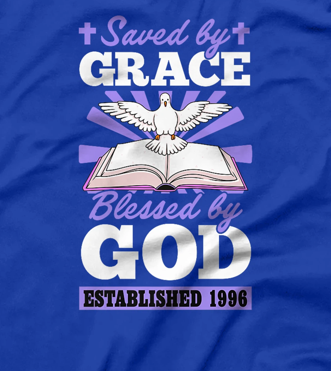 Served By Grace Blessed By God Established 1996 Birth Year Premium T-Shirt