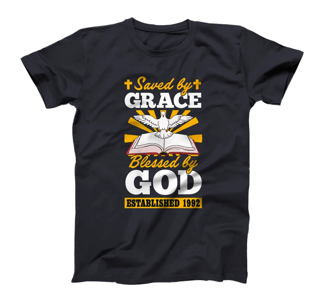 Served By Grace Blessed By God Established 1992 Birth Year Premium T-Shirt