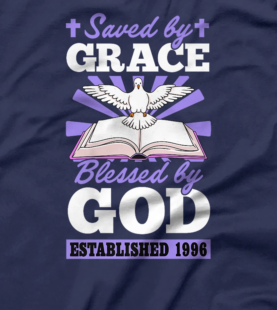 Served By Grace Blessed By God Established 1996 Birth Year Premium T-Shirt