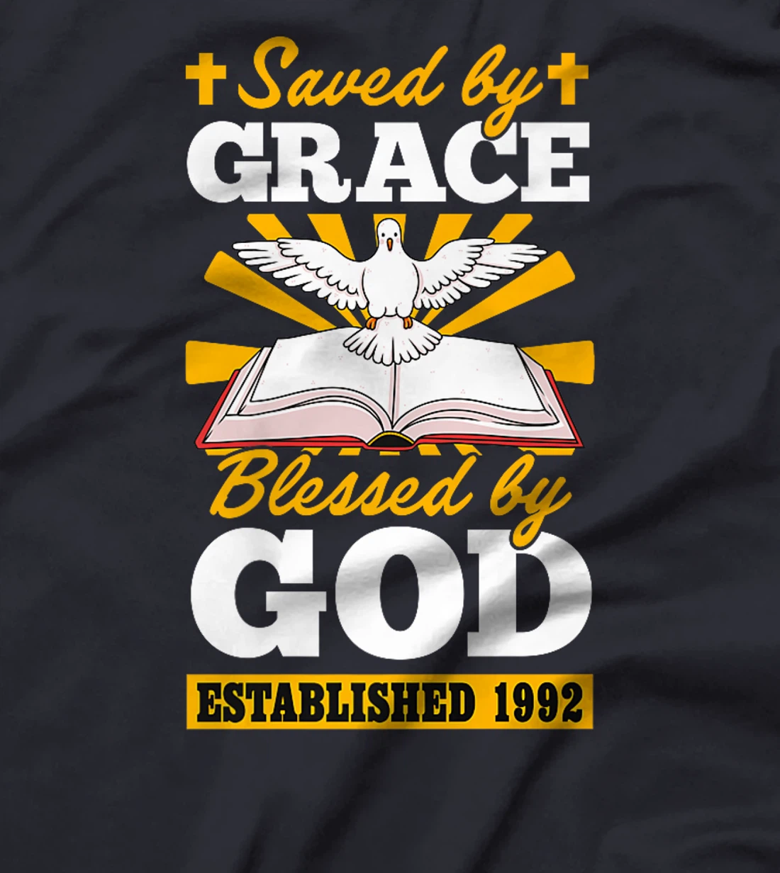 Served By Grace Blessed By God Established 1992 Birth Year Premium T-Shirt