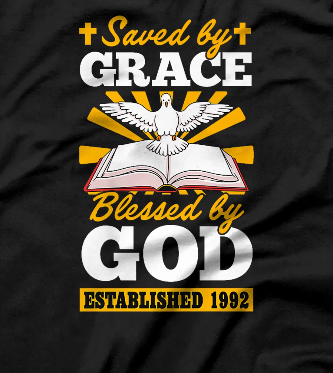 Served By Grace Blessed By God Established 1992 Birth Year Premium T-Shirt