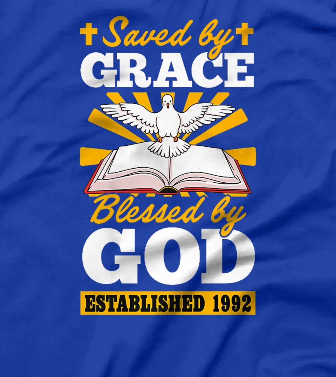 Served By Grace Blessed By God Established 1992 Birth Year Premium T-Shirt