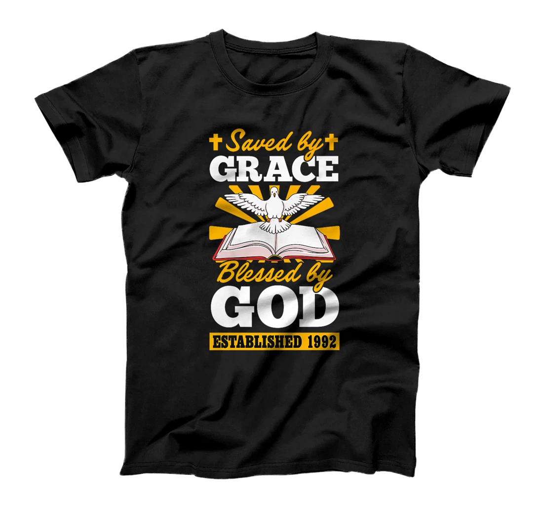 Served By Grace Blessed By God Established 1992 Birth Year Premium T-Shirt